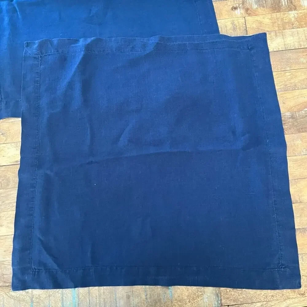 Napkin Set of 6 22in x 22in Navy Blue 100% Linen